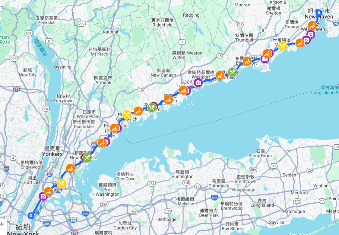耶大學生團隊規劃路線圖，並提供包含食宿地點、消息和拍照打卡之處。　圖／取自耶大學生團隊計劃書